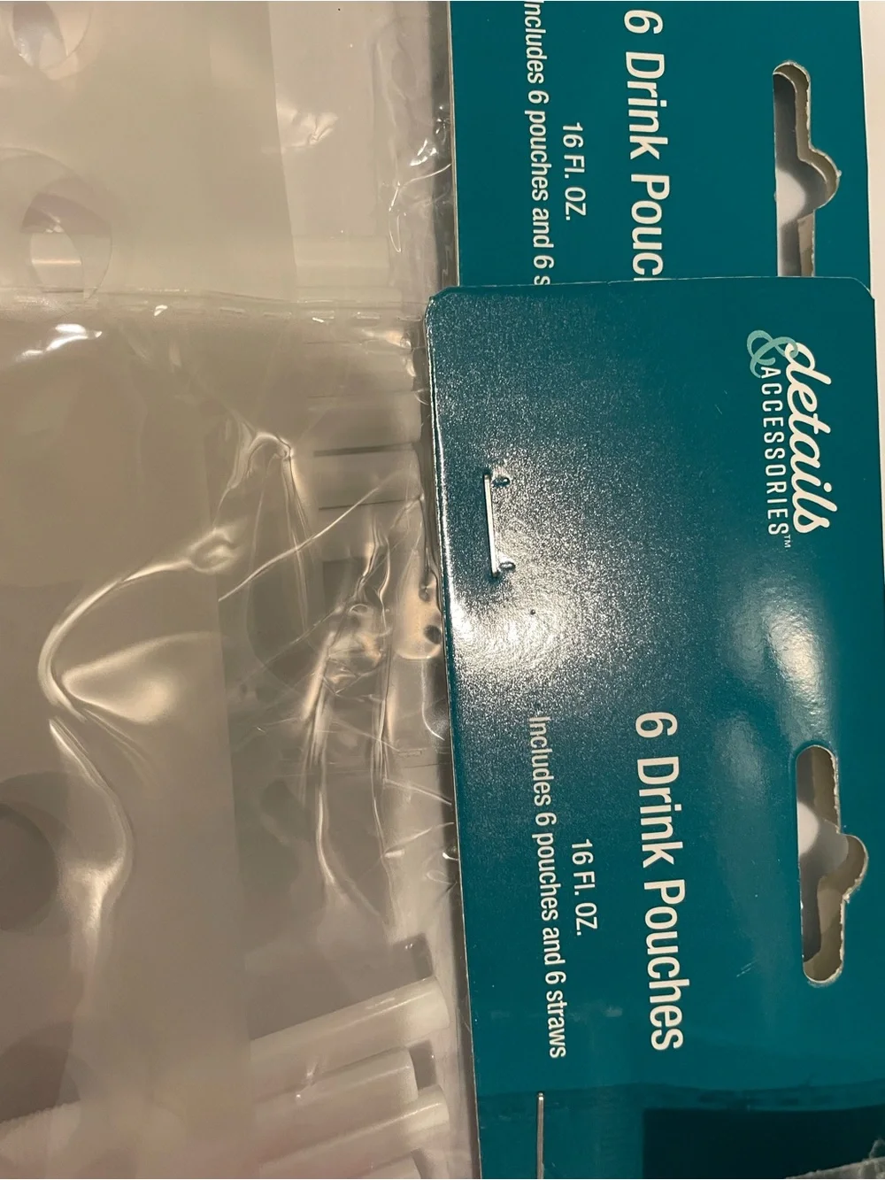 Cheers Drink Pouches (18 pouches- Clear) and disco ball straws (4-pink)